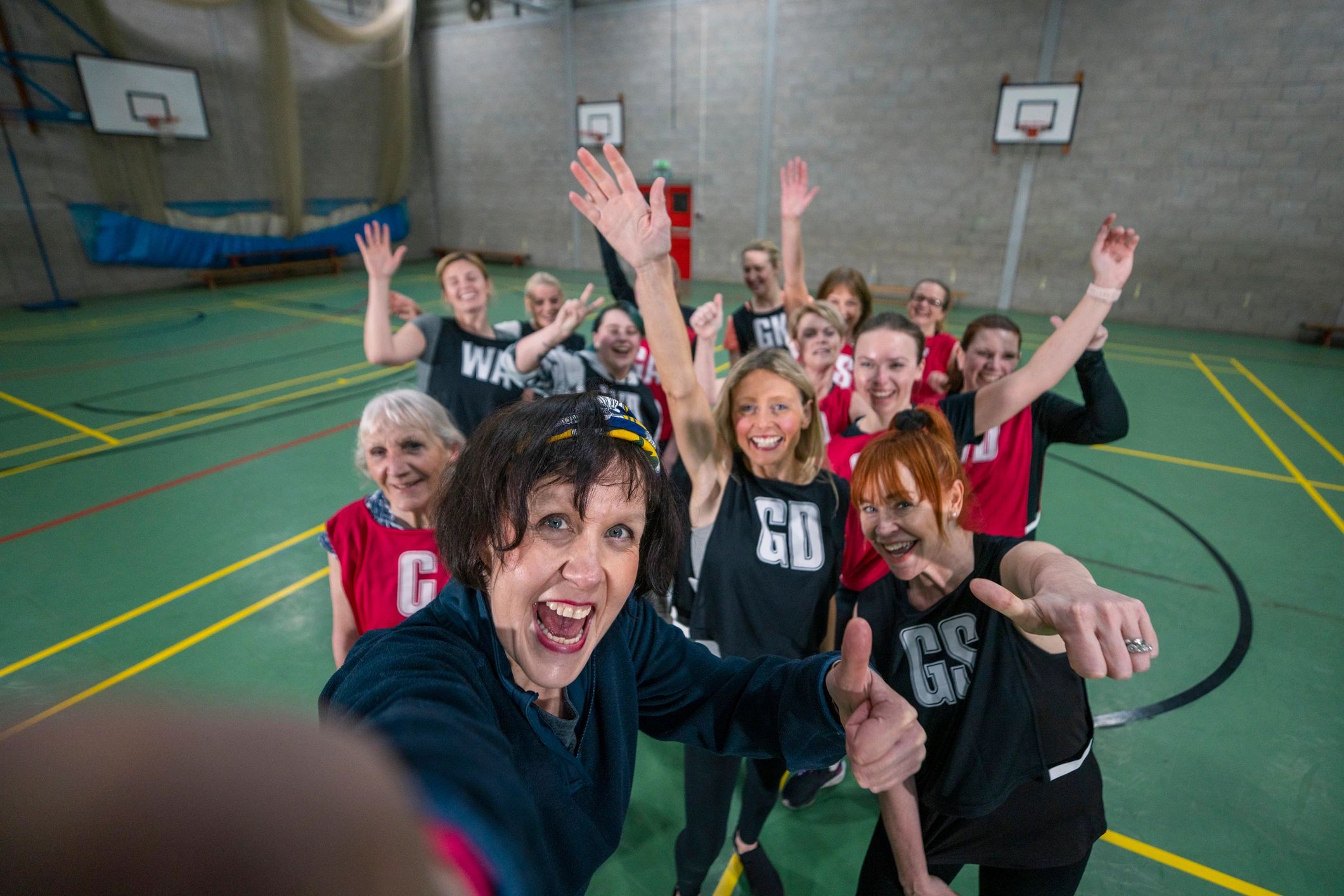 Adults over 30 playing team sport together