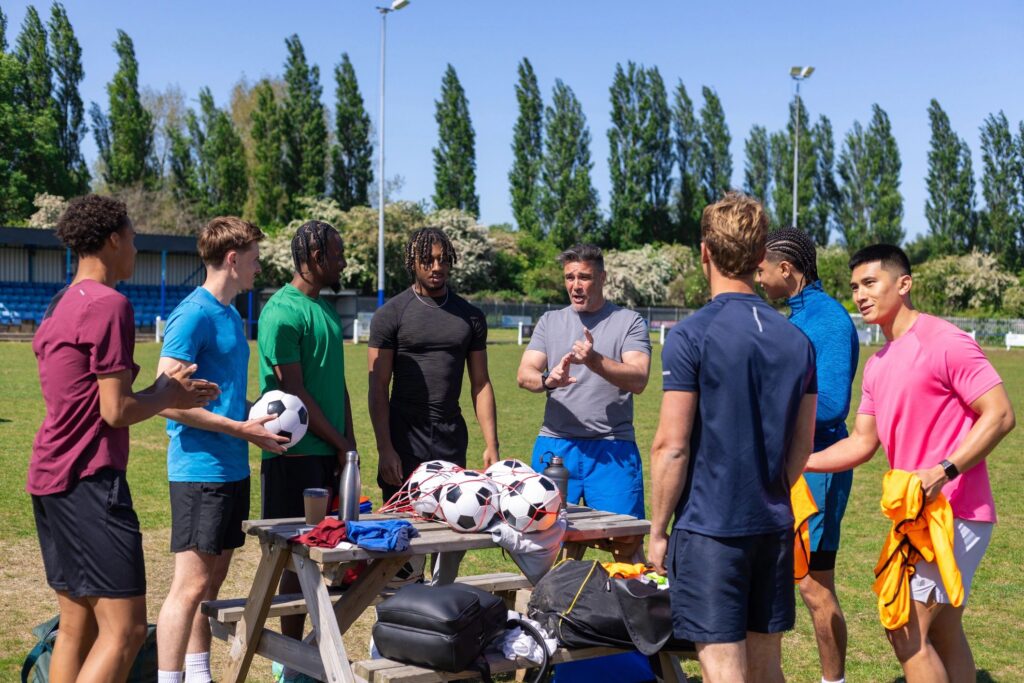 Football Coach Motivates Players